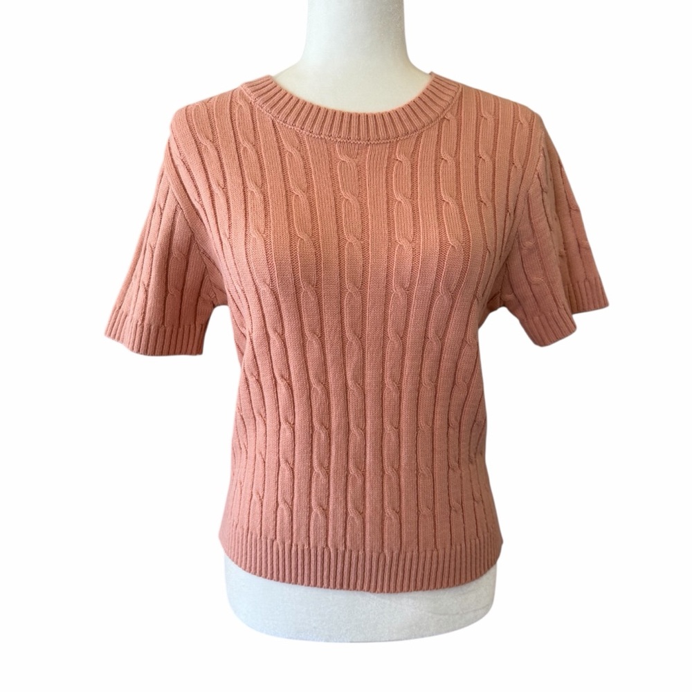 Dazy Cable Knit Short Sleeve Sweater EUC